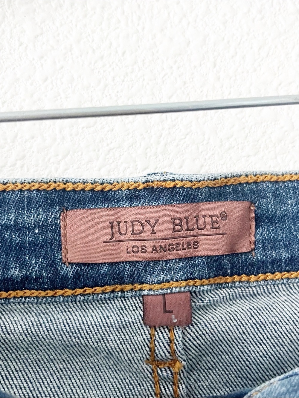 Judy Blue High Rise Frayed Hem Distressed Stretch Denim Jean Shorts - Picture 3 of 8